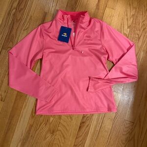 NWT Garb US OPEN Youth Mila 1/4 Zip Pullover Top Pink XL Ages 11-12 spf 50